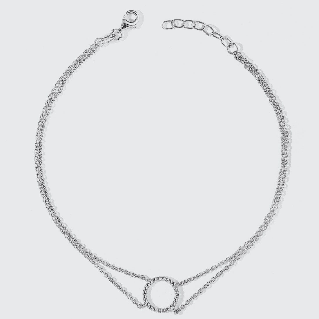 Double Layered Love Circle 925 Silver Anklets