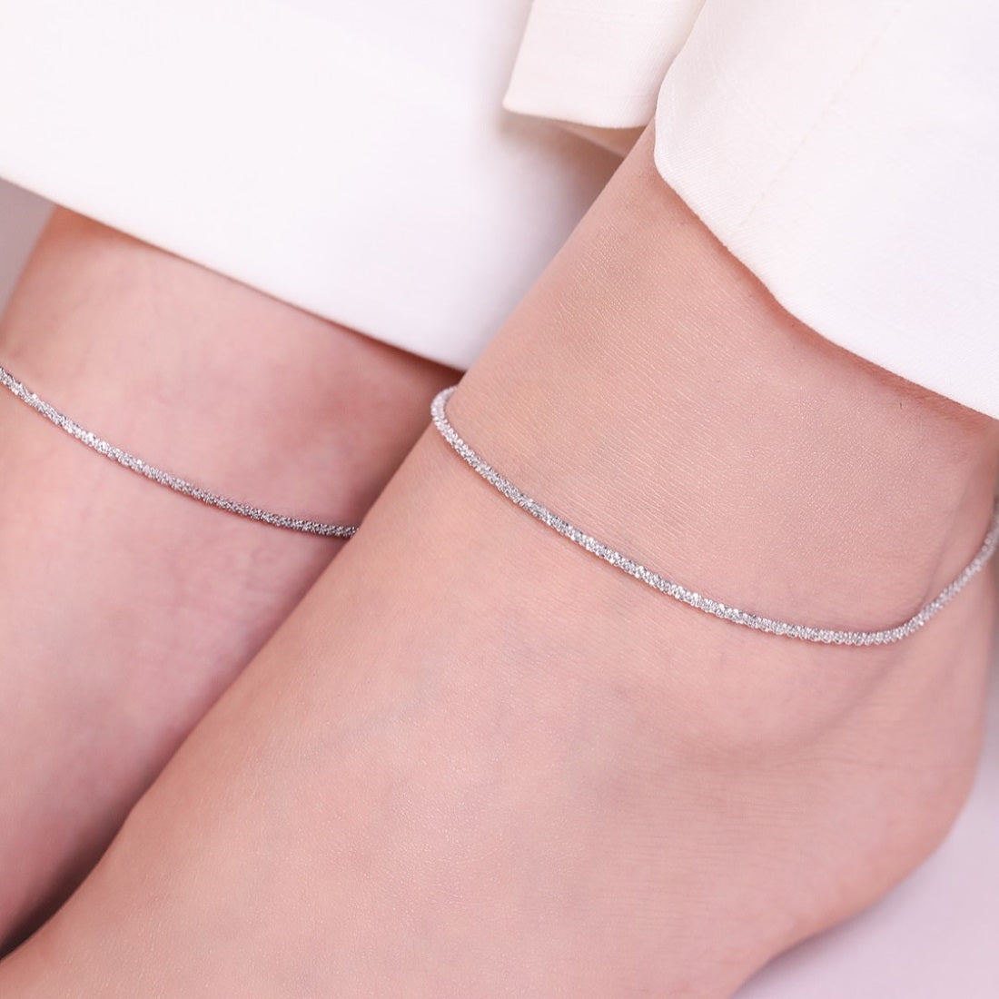 Twisted Weave 925 Sterling Silver Anklet