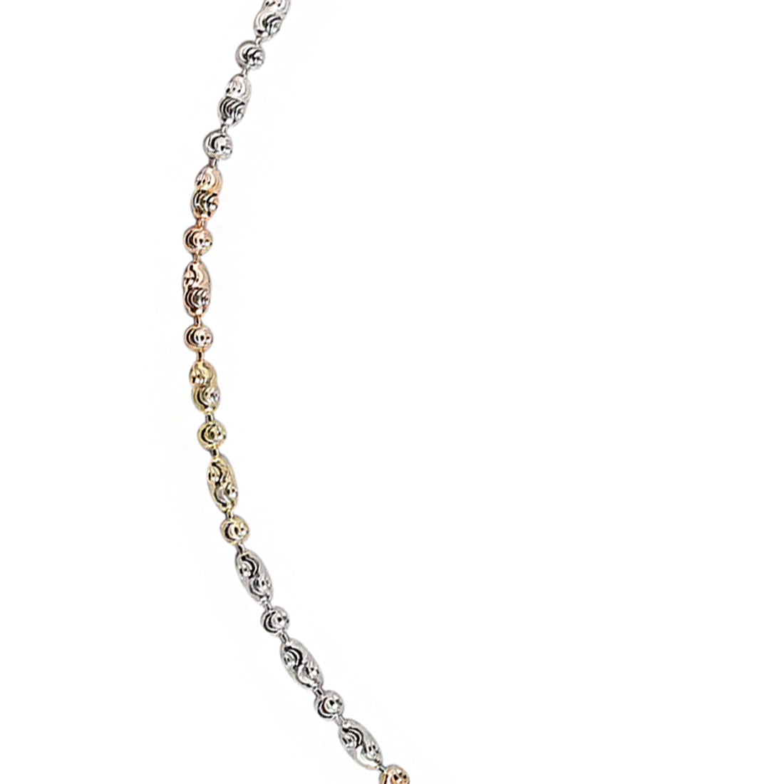 Weave Triple Tone Plated 925 Sterling Silver Chain Anklet