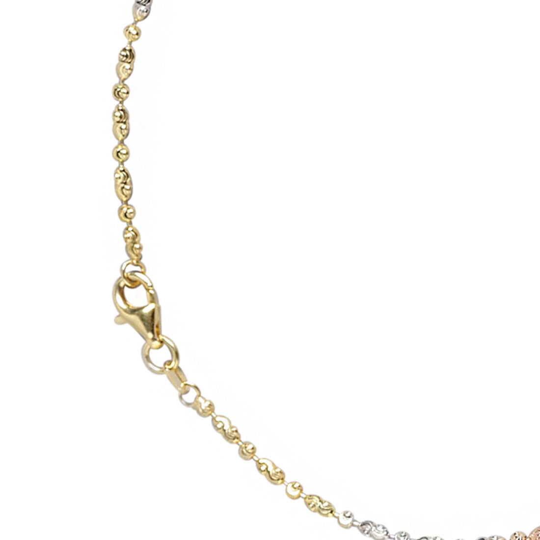 Weave Triple Tone Plated 925 Sterling Silver Chain Anklet