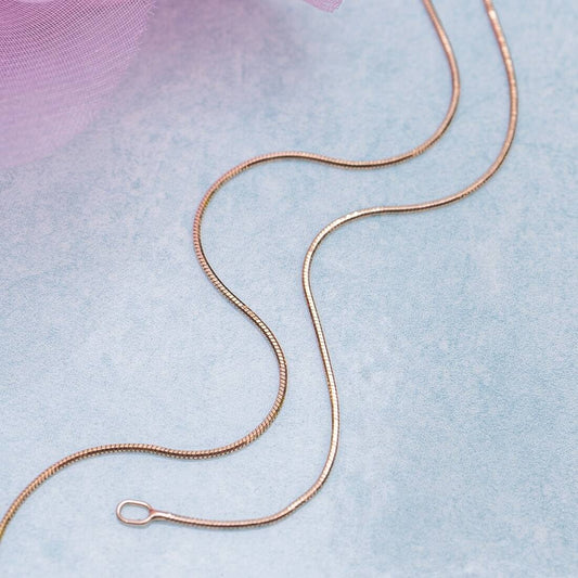 Sleek Minimal Rose Gold Plated 925 Silver Snake Chain Anklet
