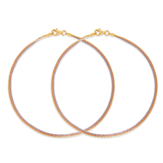 Triple Layered Chain 925 Sterling Silver Anklet