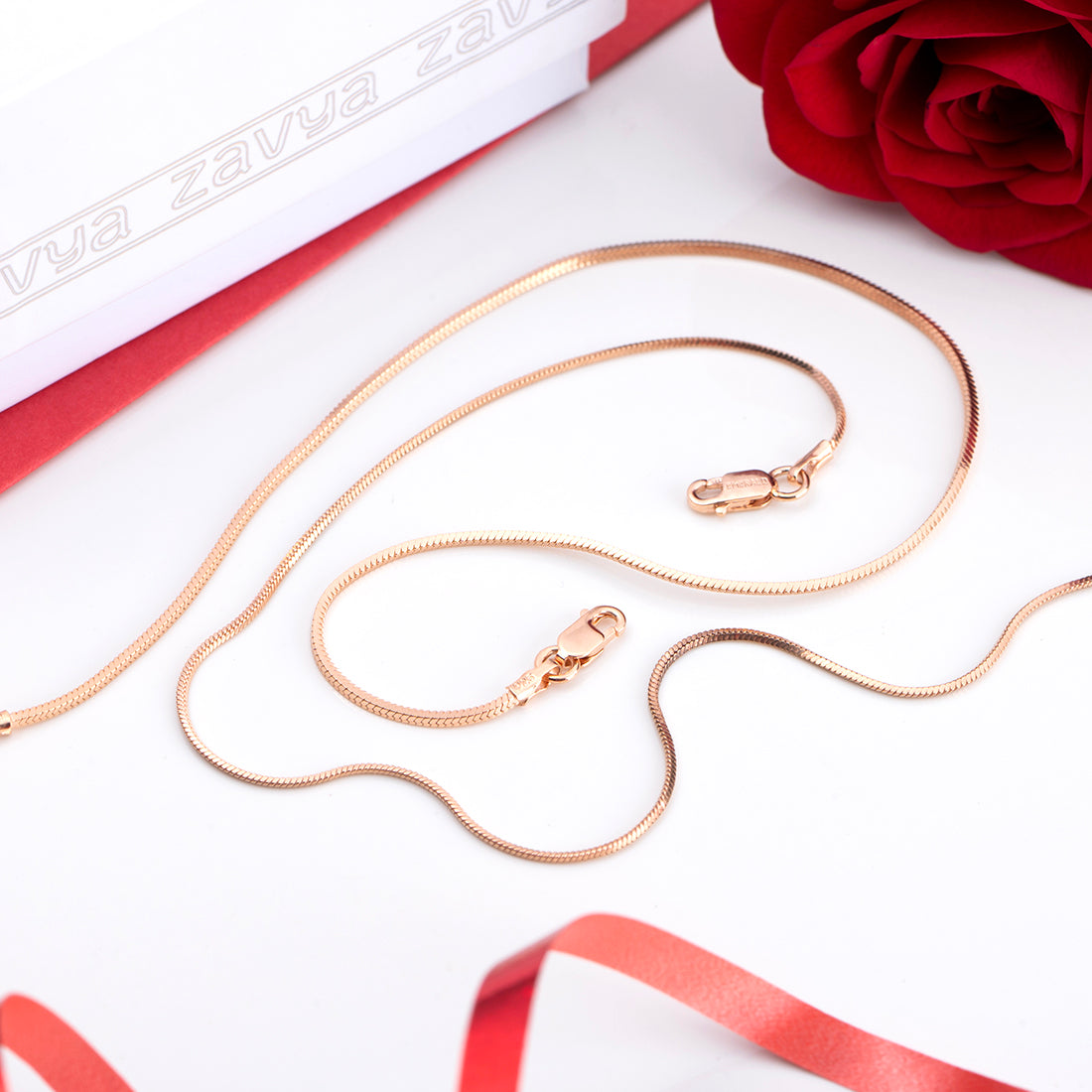 Minimal Serenity Rose Gold Plated 925 Sterling Silver Anklet