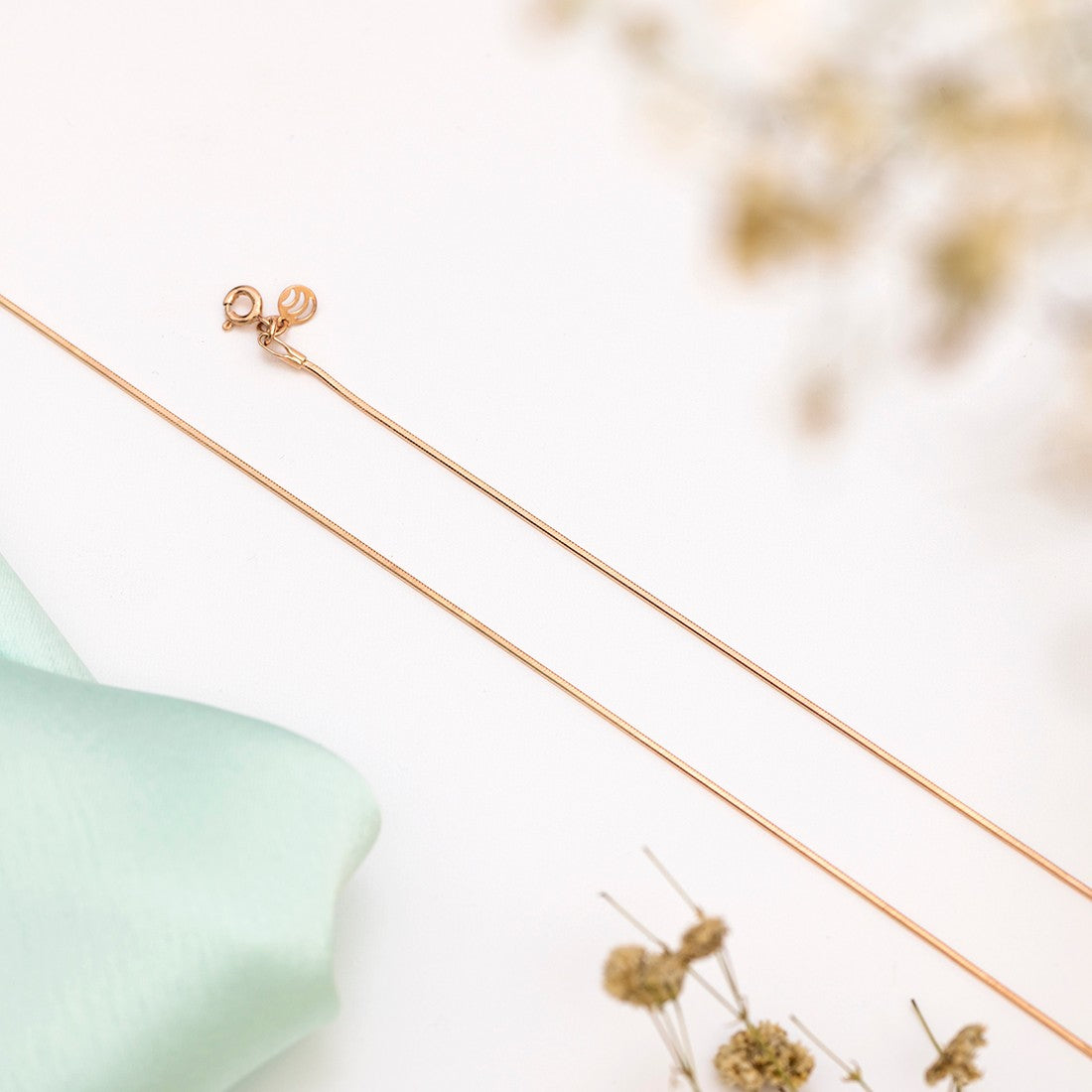 Minimal Serenity Rose Gold Plated 925 Sterling Silver Anklet