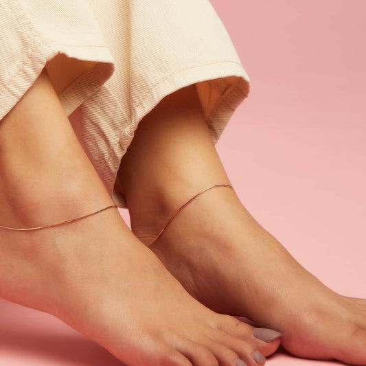 Minimal Serenity Rose Gold Plated 925 Sterling Silver Anklet