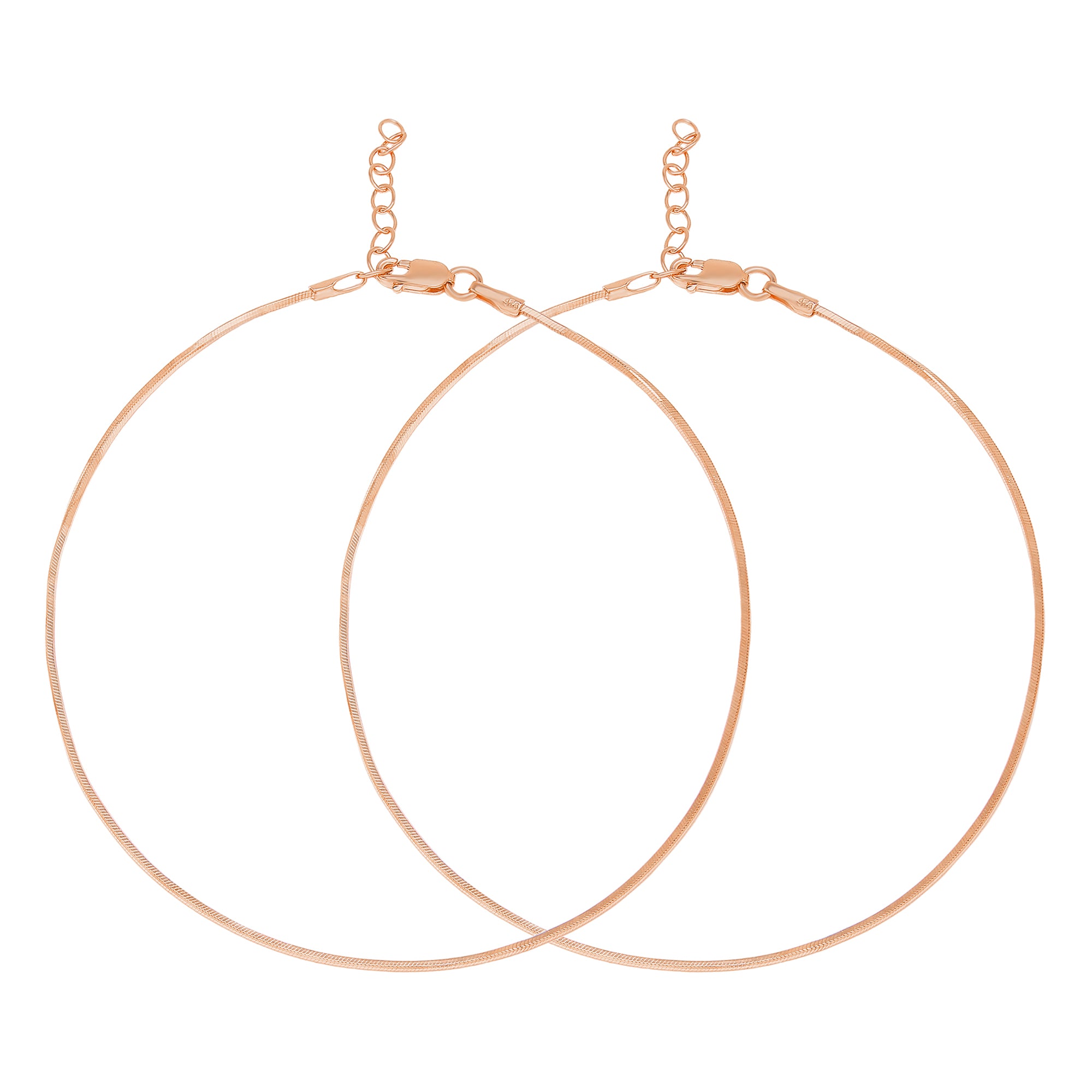 Minimal Serenity Rose Gold Plated 925 Sterling Silver Anklet