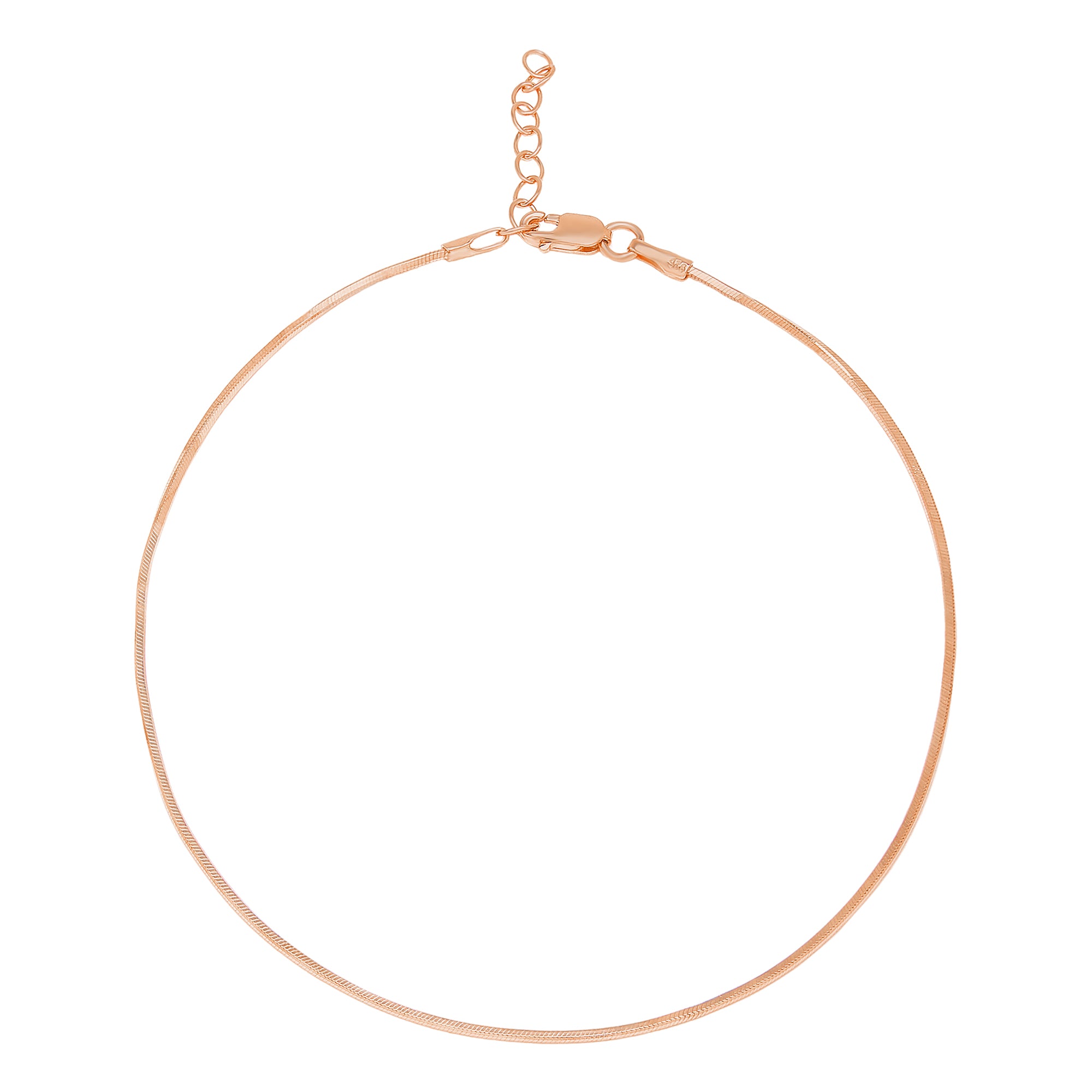 Minimal Serenity Rose Gold Plated 925 Sterling Silver Anklet