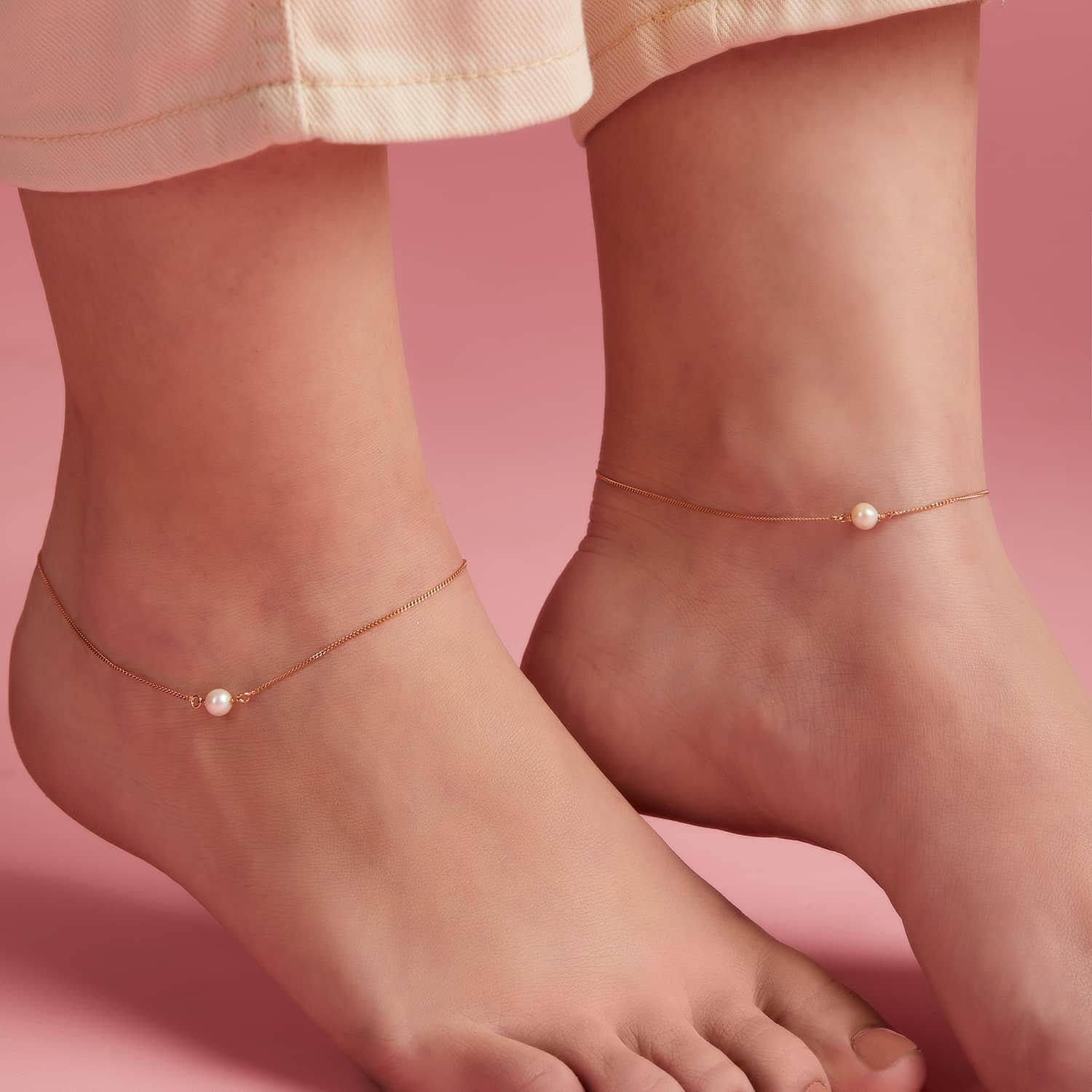 Rose Gold Plated Sterling Silver Gold Anklet Rose Gold Anklets Buy