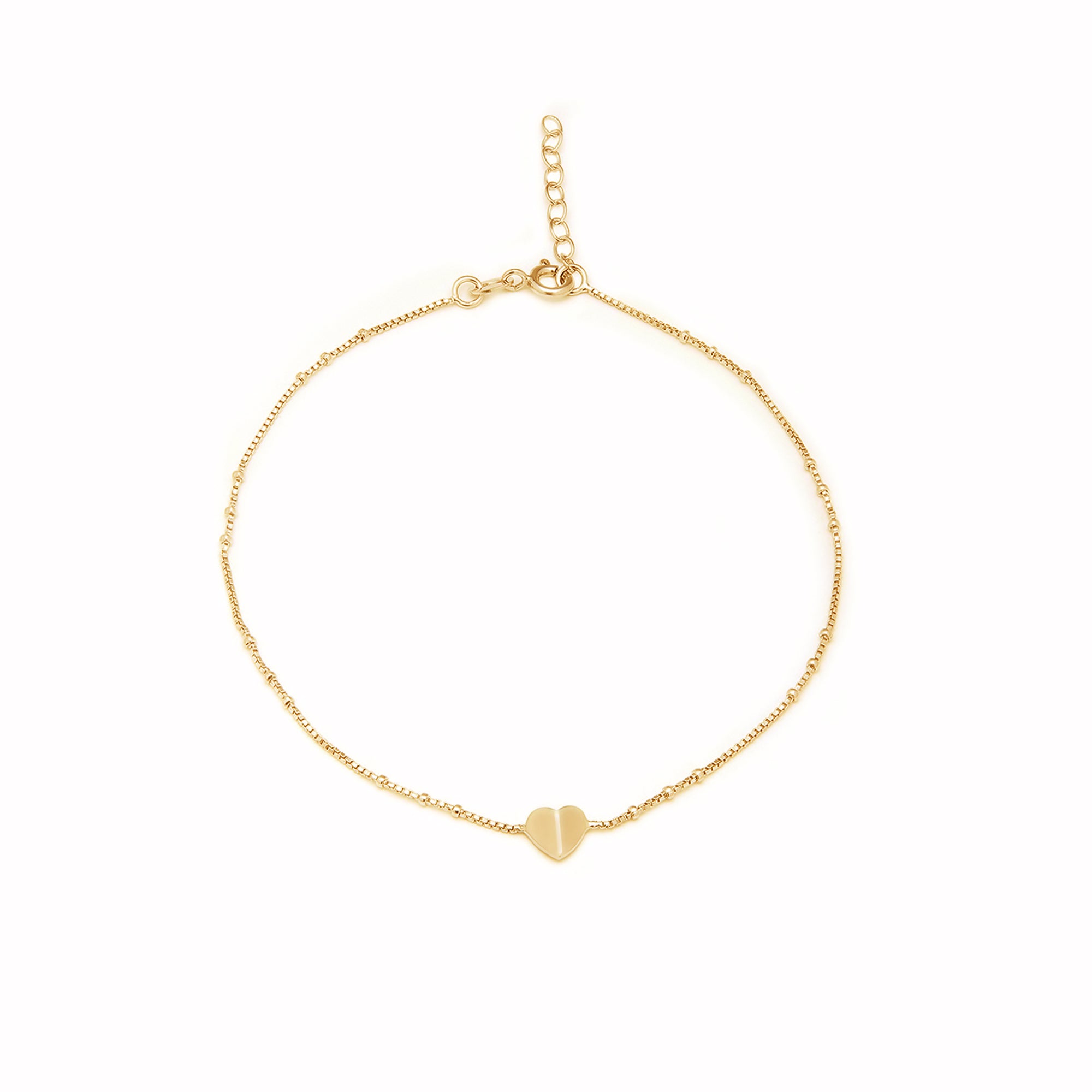 Golden Heartstrings Gold Plated 925 Sterling Silver Chain Anklet