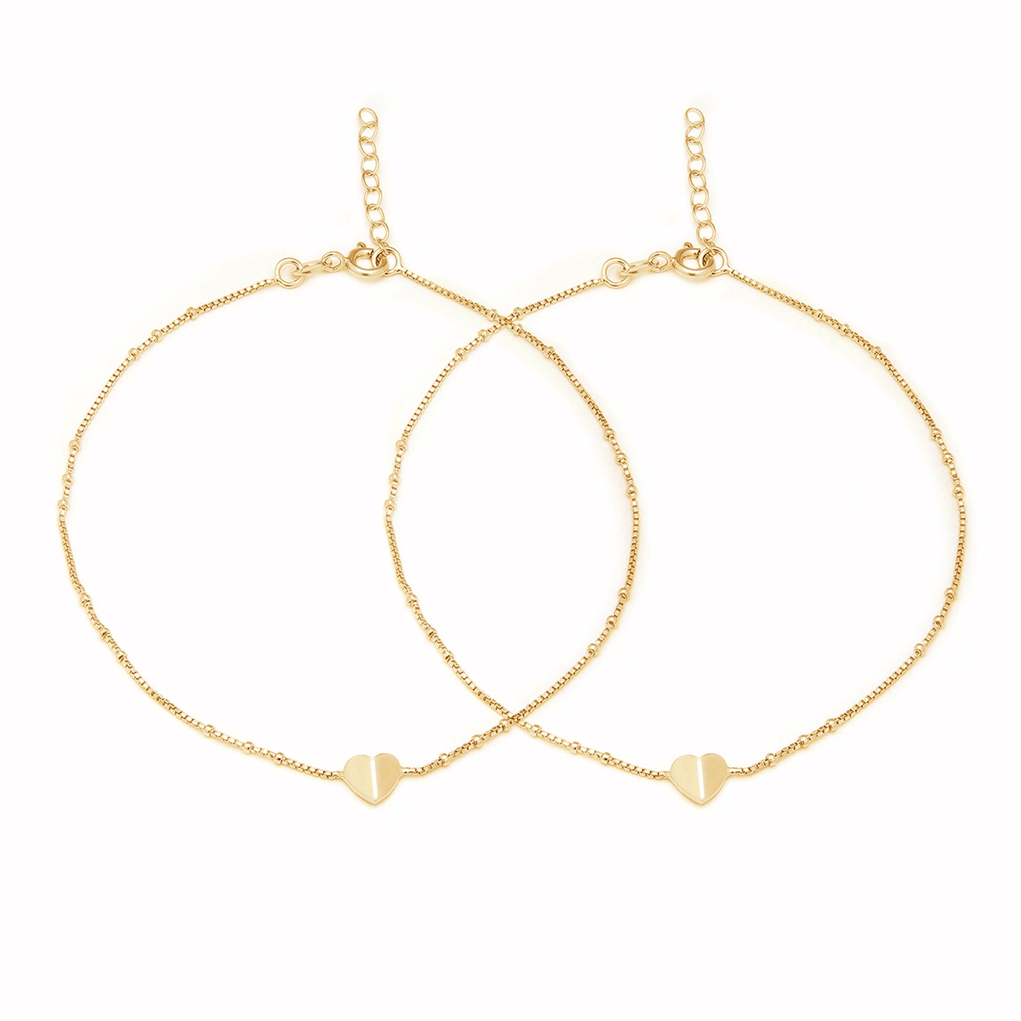 Golden Heartstrings Gold Plated 925 Sterling Silver Chain Anklet