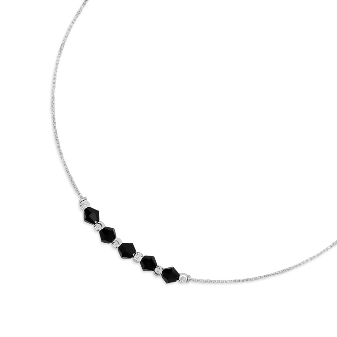 Graceful Whispers Rhodium-Plated 925 Sterling Silver Anklet