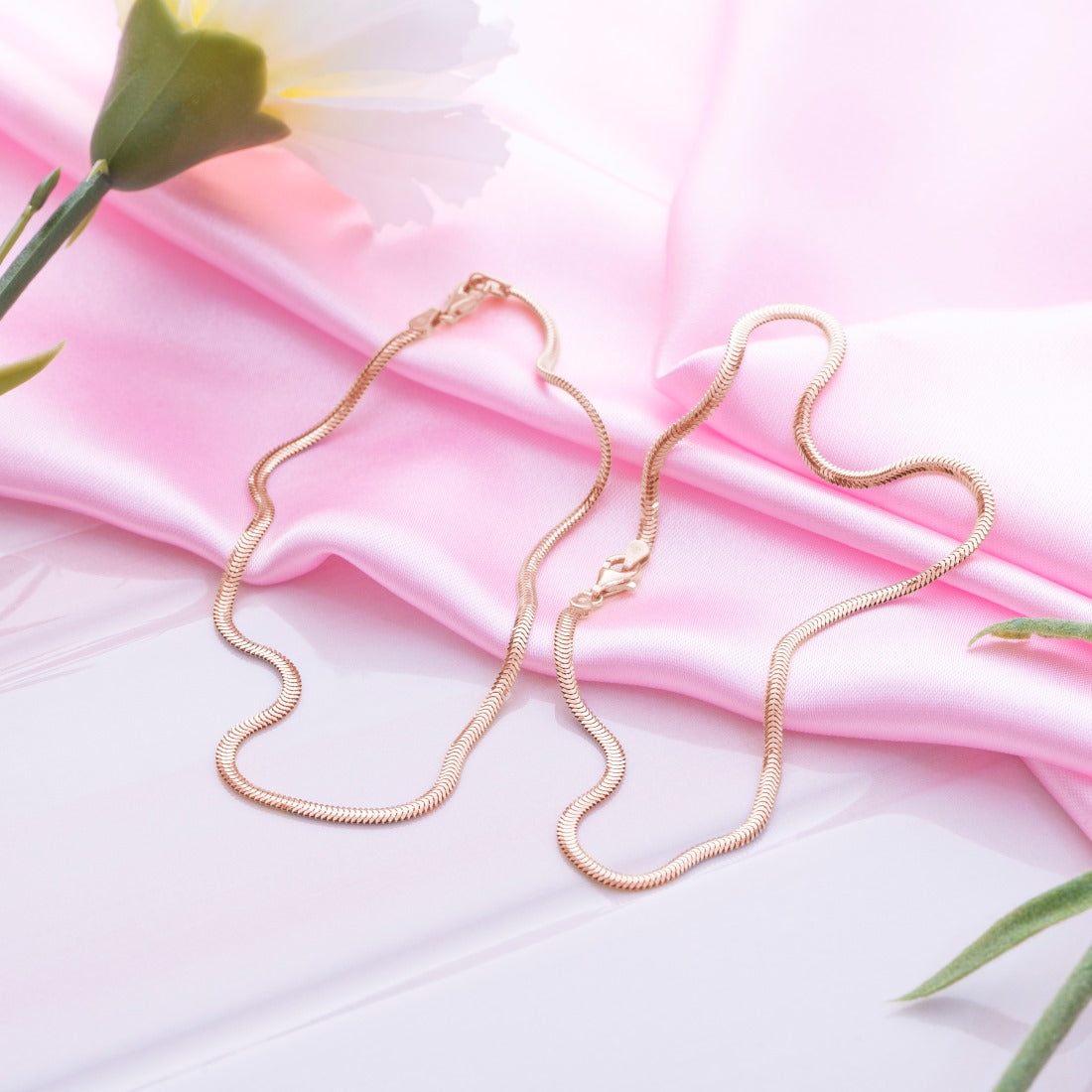 Rosy Radiance Rose Gold-Plated 925 Sterling Silver Anklet