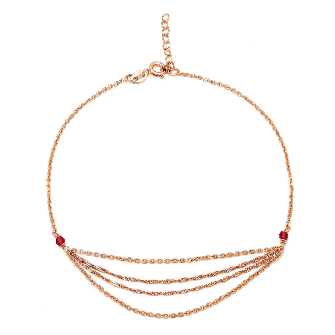 Chic Links Rose Gold-Plated 925 Sterling Silver Anklet