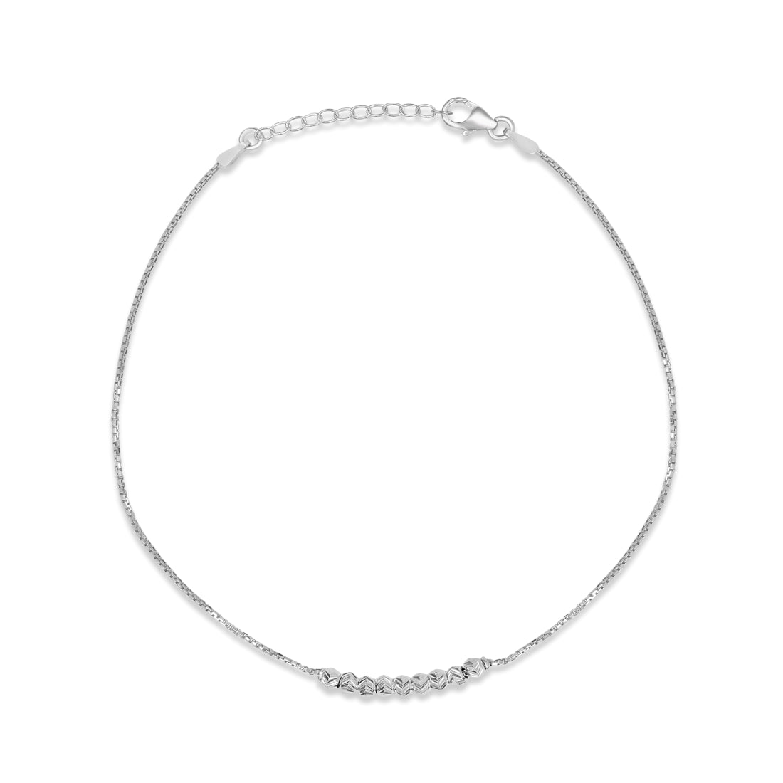 Argentia | 925S | 1/16 (2 mm) Rhodium-plated Sterling Silver Figaro Chain Bracelet for Men - Steel Bracelets Argentia | 925S | 1/16 (2 mm) Rhodium-plated Sterling Silver Figaro Chain Bracelet for Men - Steel Bracelets