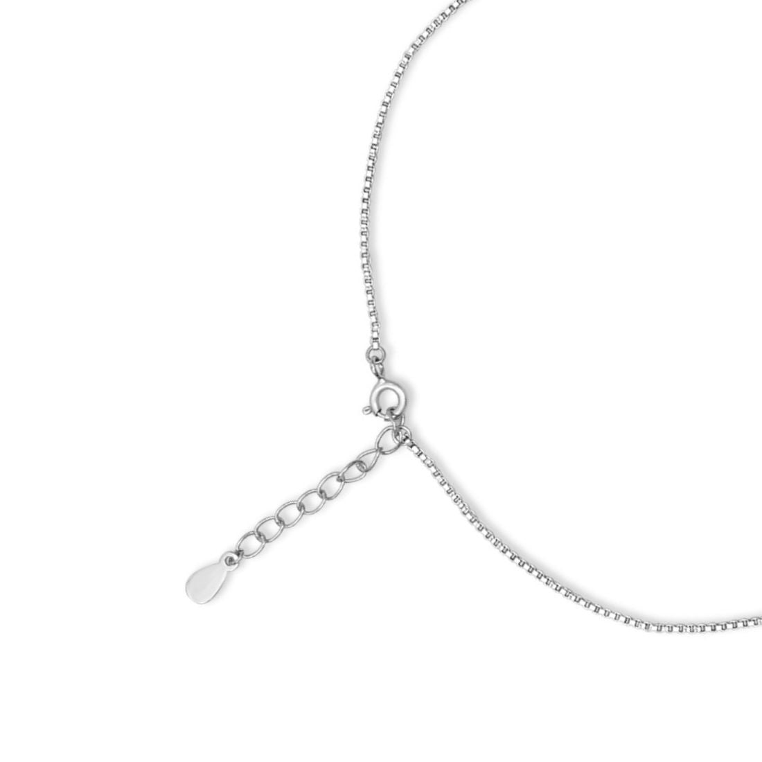 Evil Eye Charm Rhodium Plated 925 Sterling Silver Anklet
