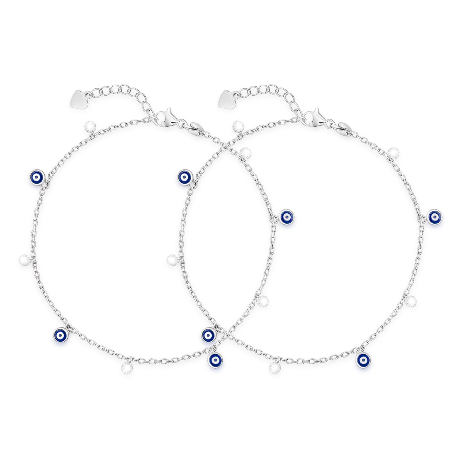 No Evil Eye On You Rhodium Plated Anklet