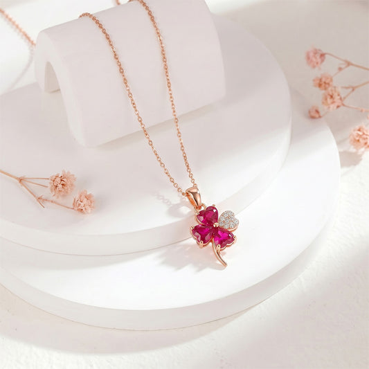 The Lucky Charm Rose Gold Plated 925 Silver Pendant with Chain