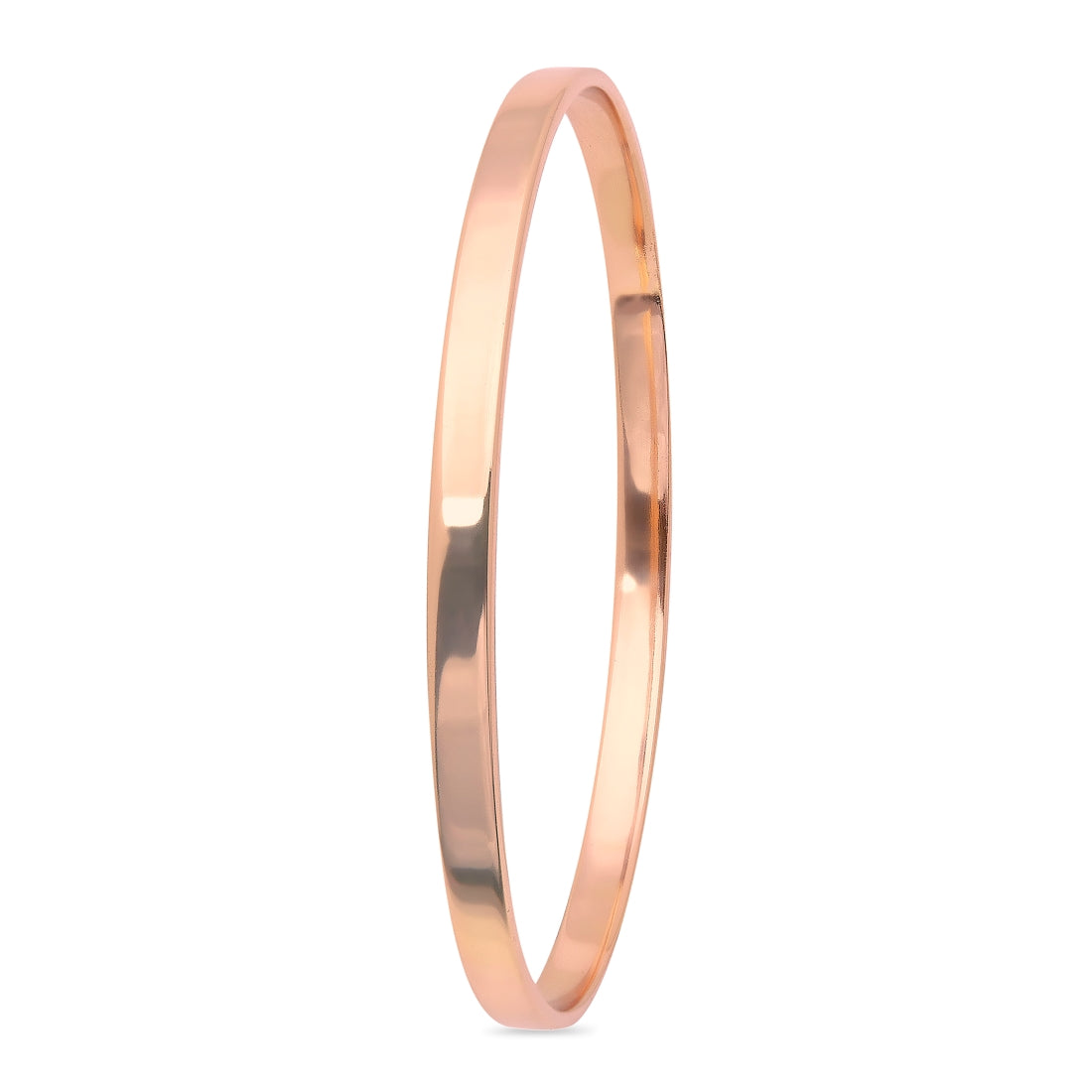 Radiant Glow 925 Sterling Silver Rose Gold Plated Plain Bangle