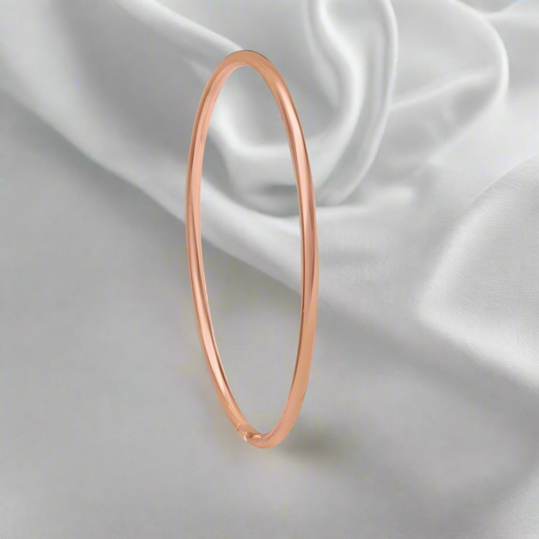 Classic Rose Gold Plated 925 Sterling Silver Plain Bangle