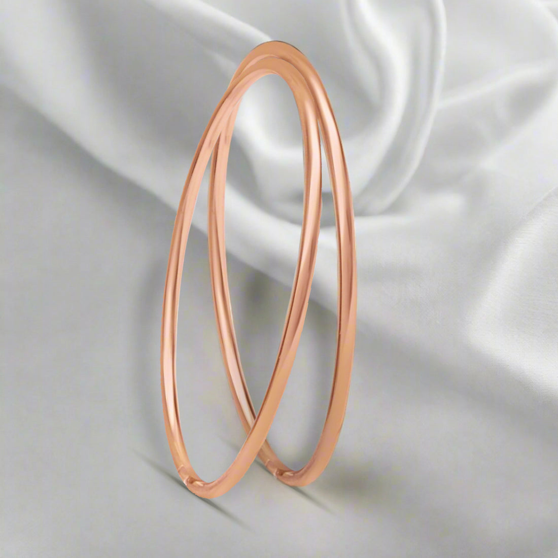 Classic Rose Gold Plated 925 Sterling Silver Plain Bangle