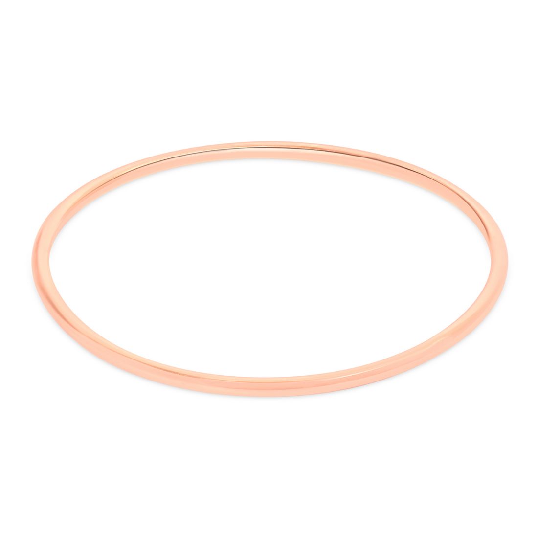 Classic Rose Gold Plated 925 Sterling Silver Plain Bangle