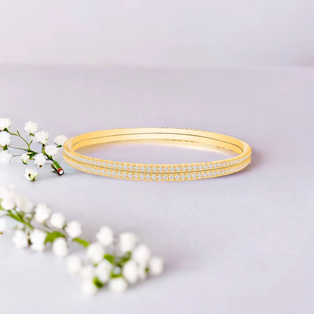 Elegant 925 Sterling Silver Gold Plated Bangles