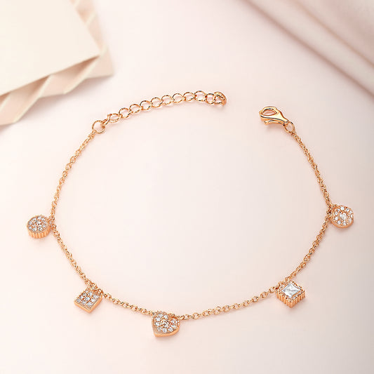 Playful Charms Rose Gold-Plated 925 Silver Bracelet