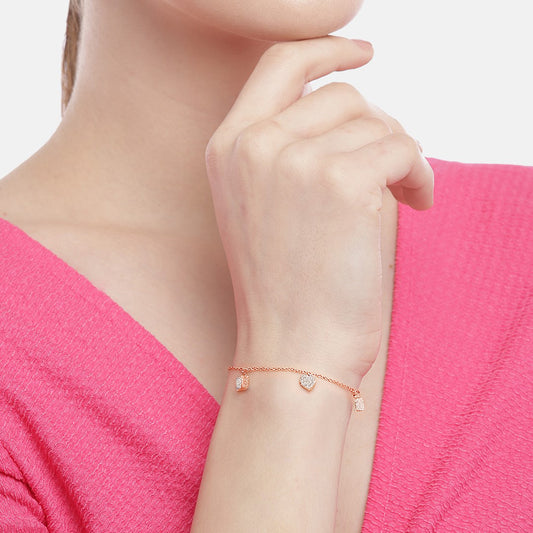 Playful Charms Rose Gold-Plated 925 Silver Bracelet