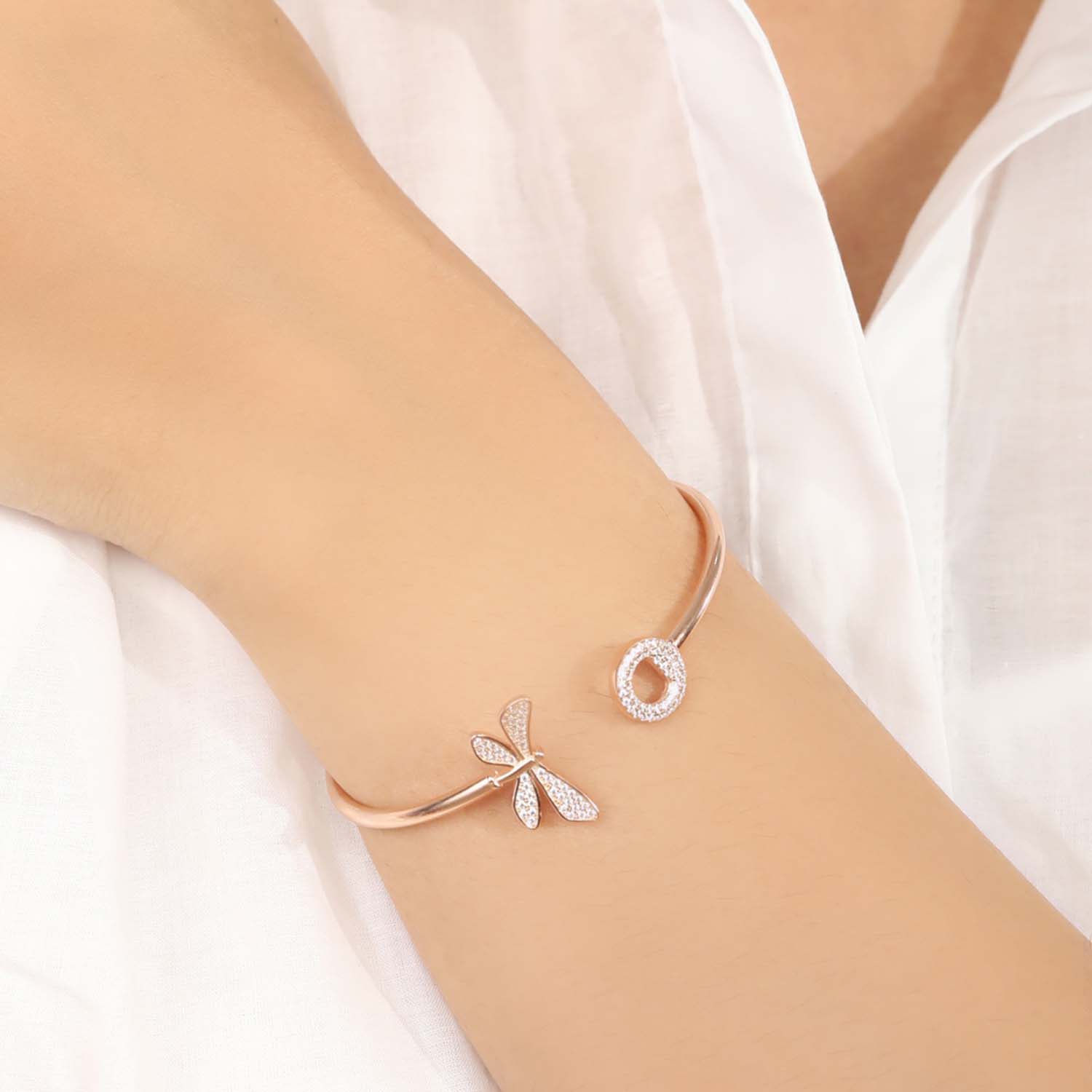 Rose Gold Butterfly 925 Silver Bracelet