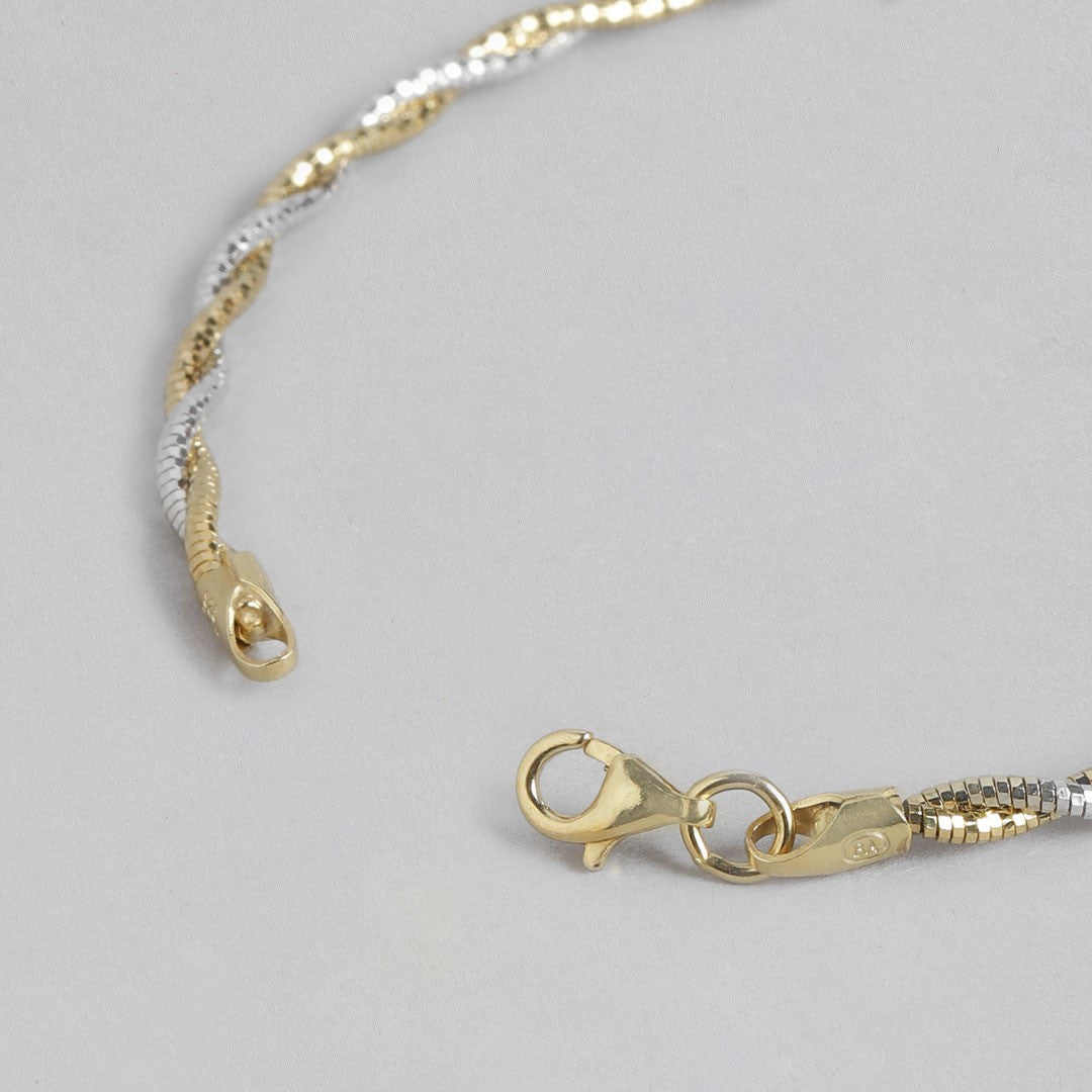 Harmony Weave 925 Sterling Silver Gold & Rhodium Plated Bracelet