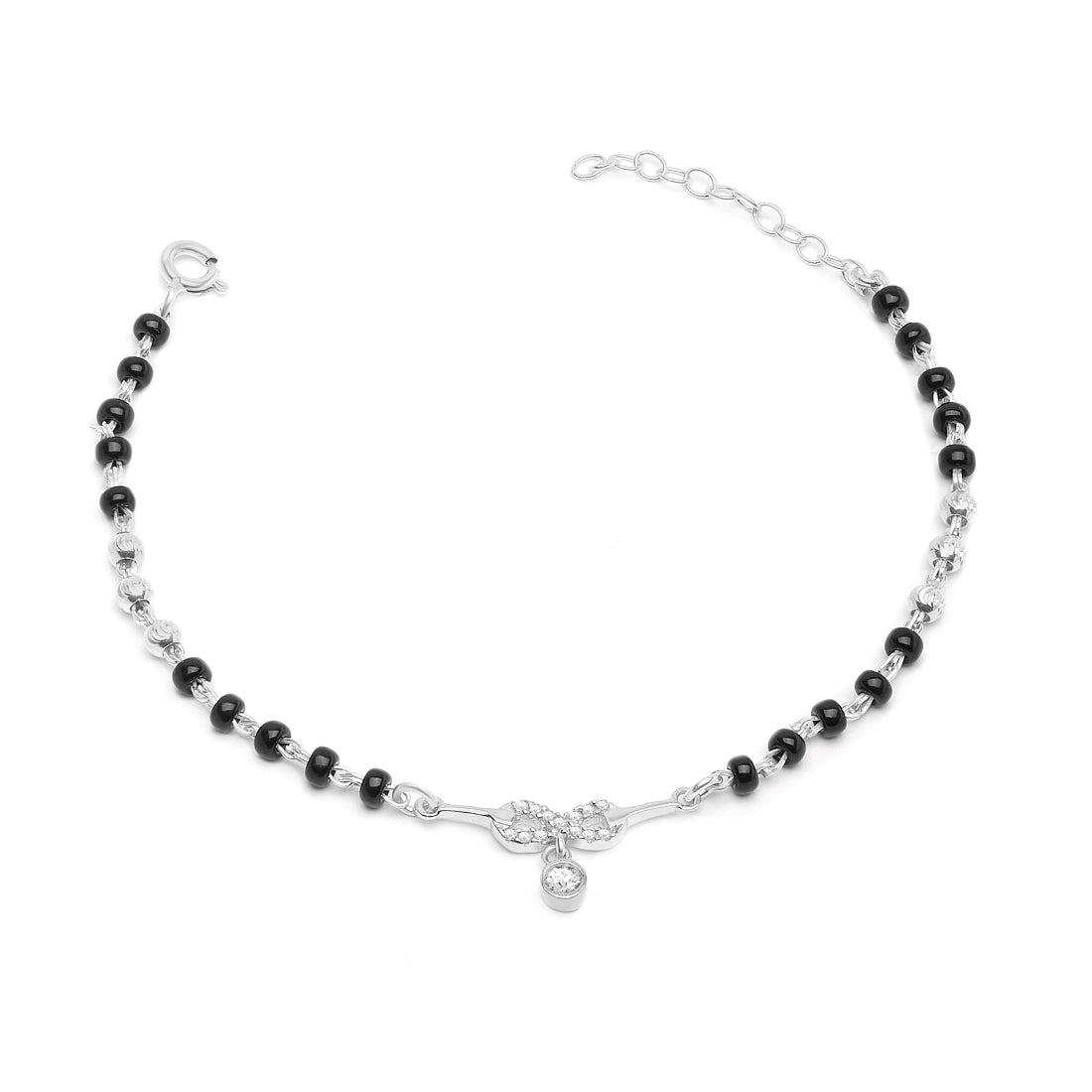 Infinity with Solitaire Drop 925 Silver Mangalsutra Bracelet