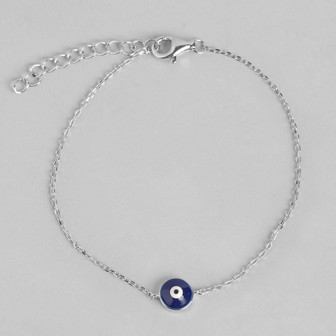 Minimal Evil Eye 925 Silver Bracelet