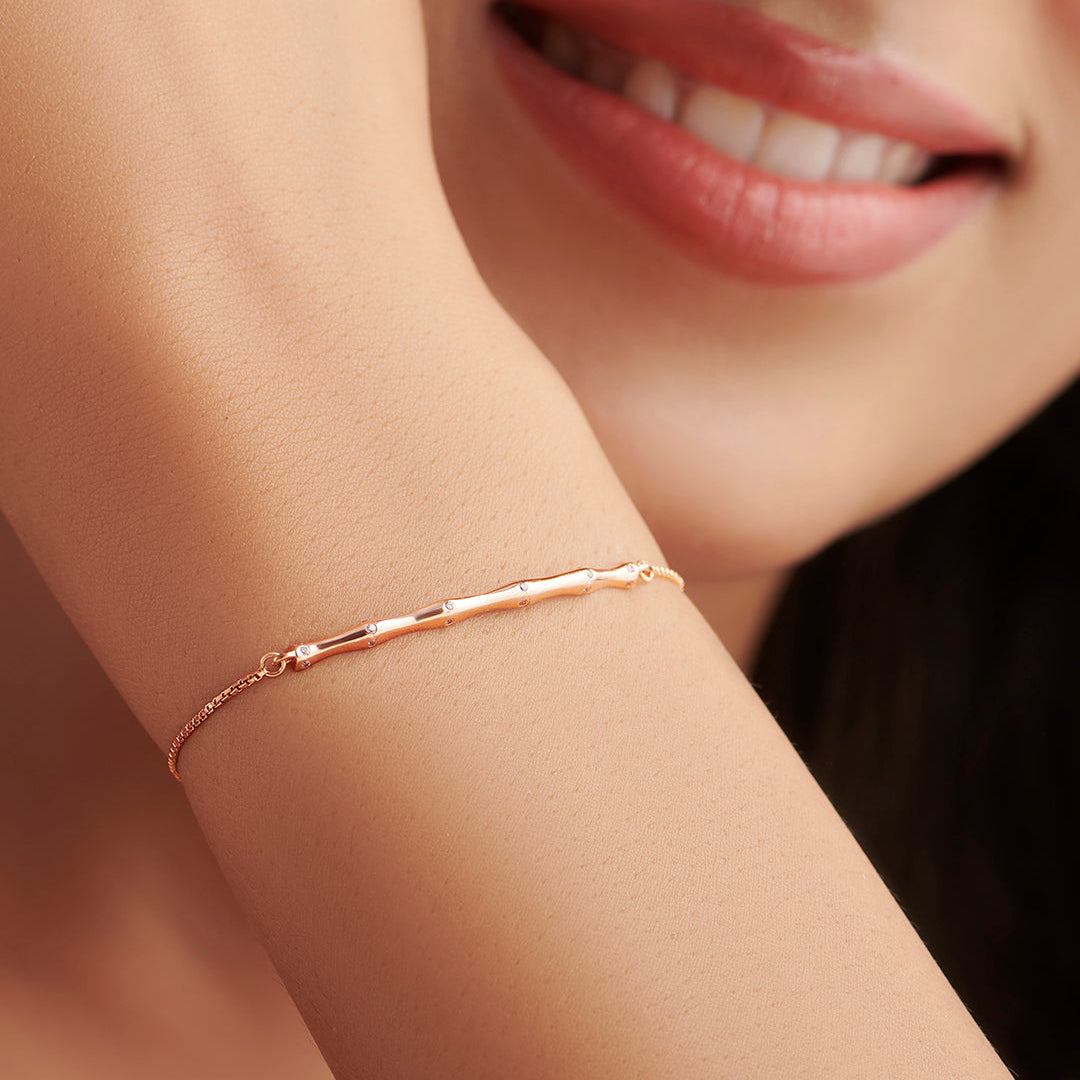 Bamboo 925 Rose Gold Bracelet