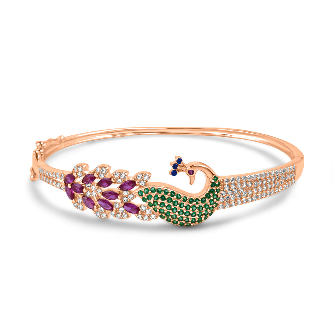 Peacock 925 Sterling Silver Bracelet In Rose Gold Gift Hamper