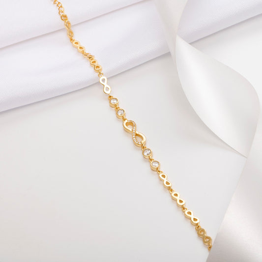 Eternal Sparkle 925 Sterling Silver Gold Plated Bracelet