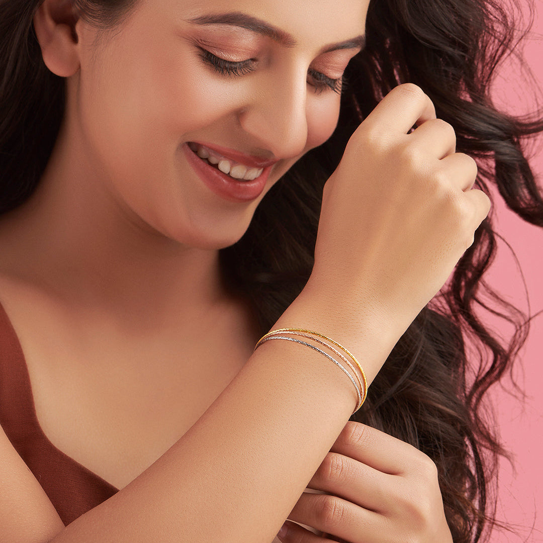 Multi-Strand Triple Plating 925 Sterling Silver Bracelet Gift Hamper