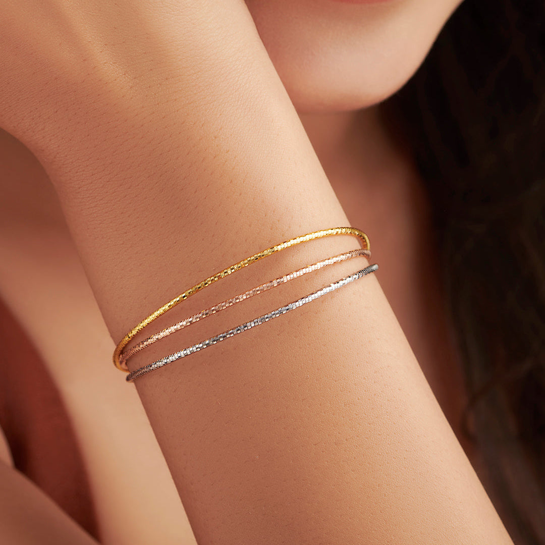 Multi-Strand Triple Plating 925 Sterling Silver Bracelet