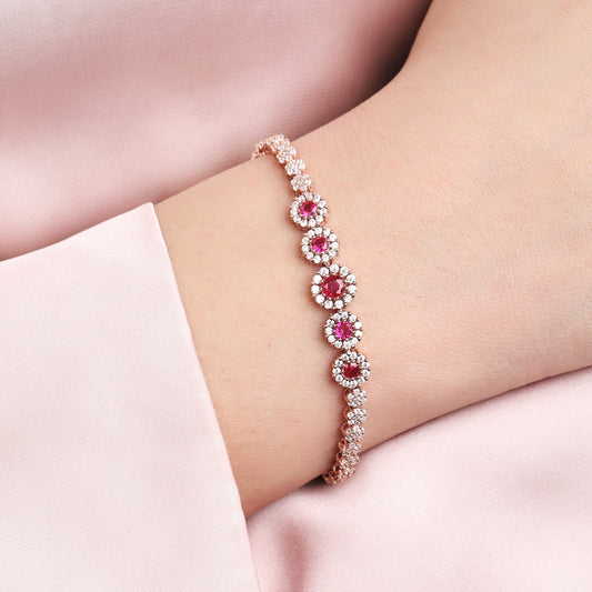 Rose Petal Adorn 925 Sterling Silver Adjustable Floral Bracelet