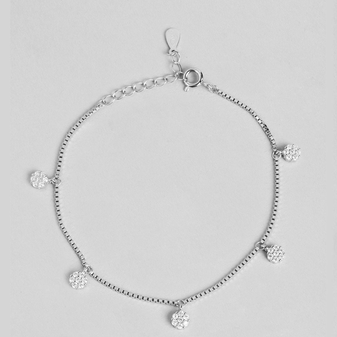 Eternal Circles 925 Sterling Silver Rhodium-Plated Circle Bracelet