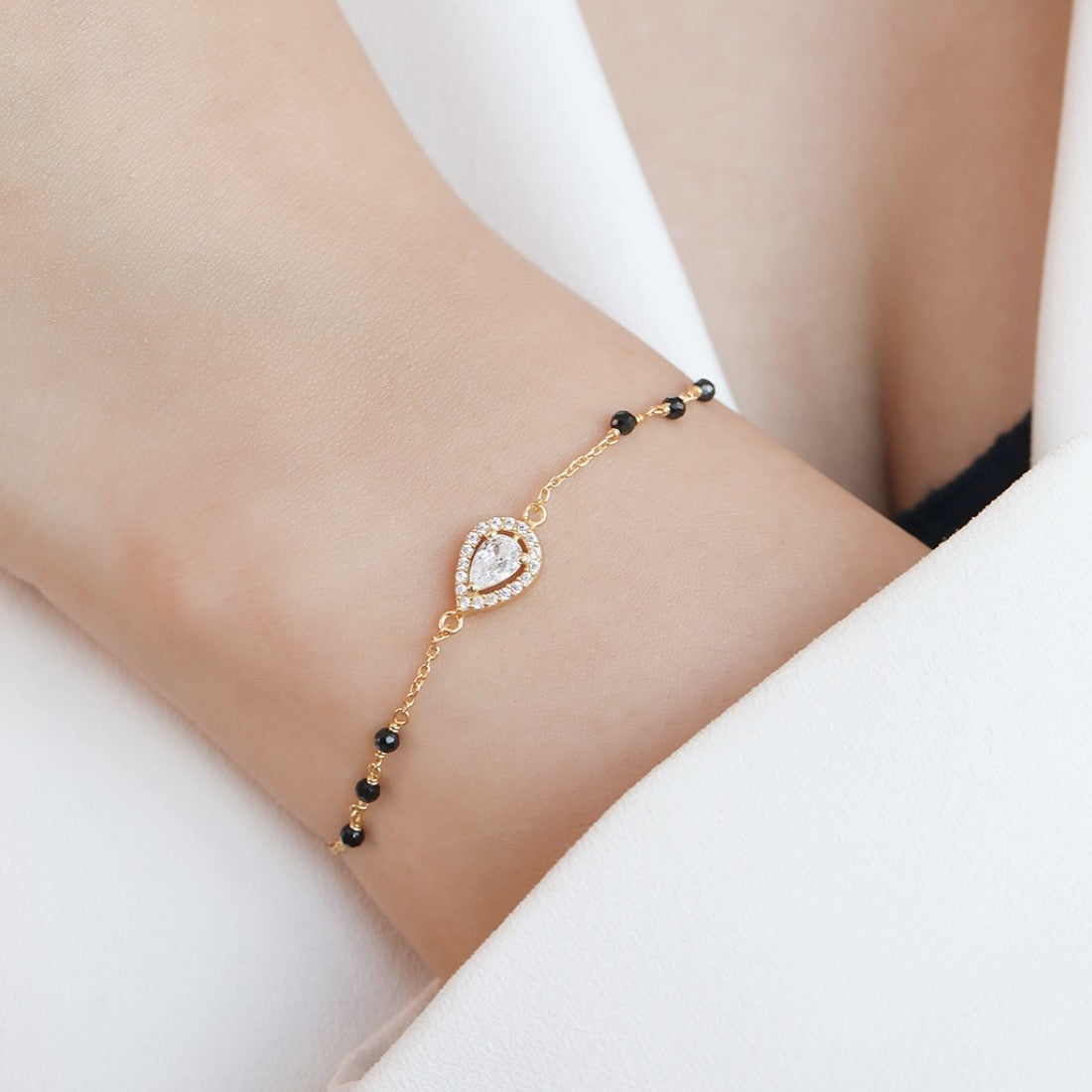Golden Blush Gold-Plated 925 Sterling Silver Bracelet with Cubic Zirconia