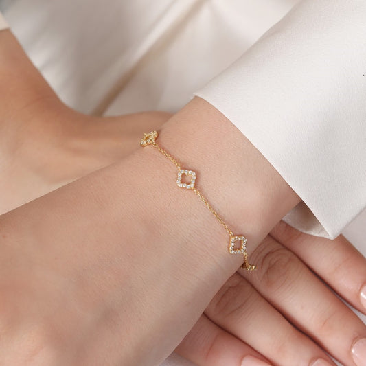 Golden Elegance 925 Sterling Silver Gold-Plated Bracelet