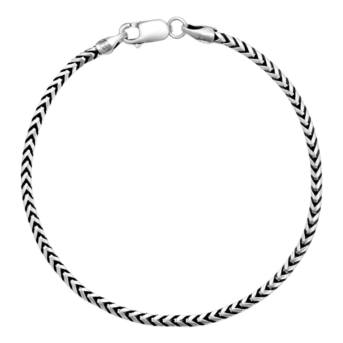 Dual Tone 925 Sterling Silver Men's Chain Bracelet (One Size) – Zavya