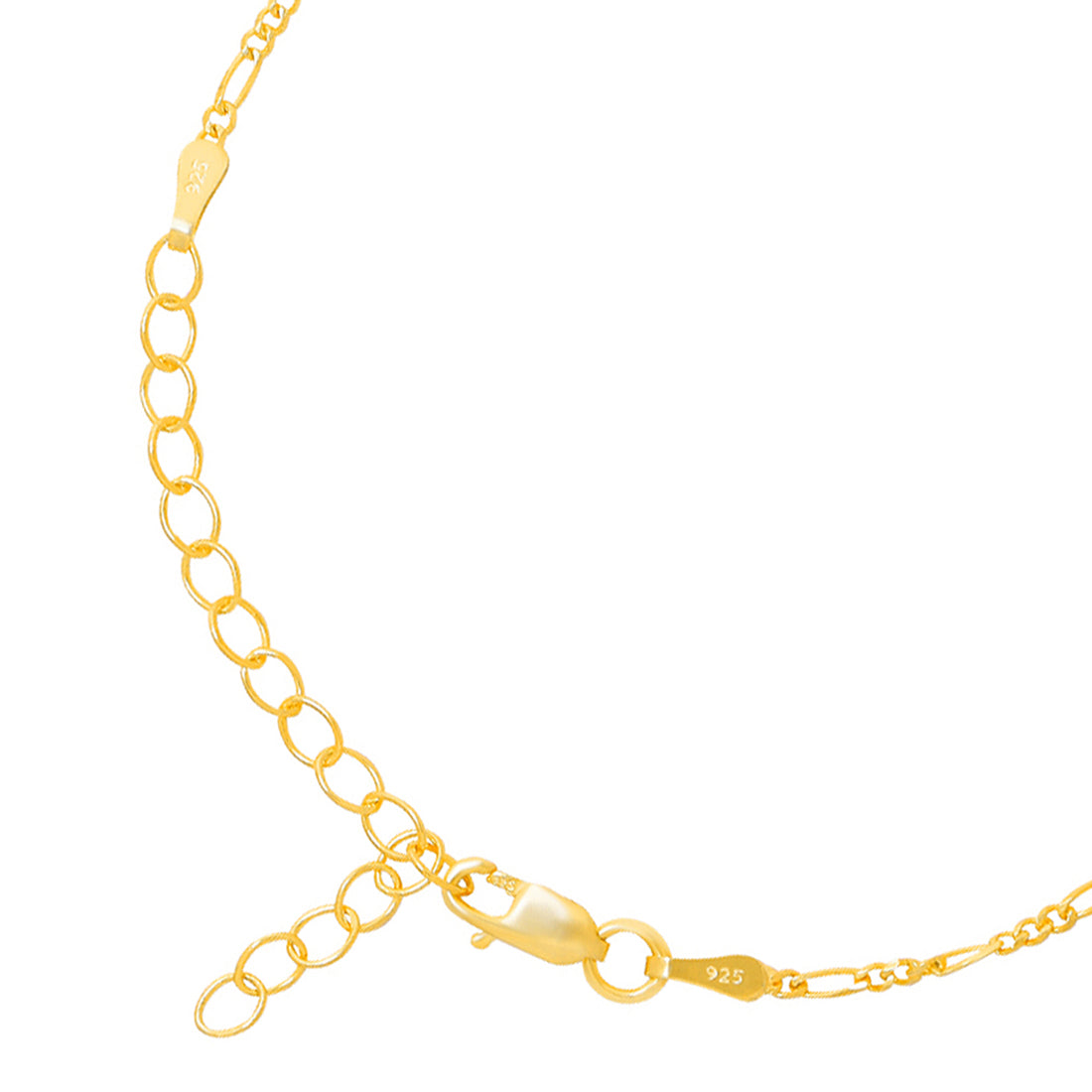 Minimalist Gold-Plated 925 Sterling Silver Women's Figaro Chain Bracelet