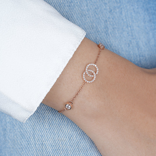 Unity Rose Gold Plated 925 Sterling Silver Bracelet