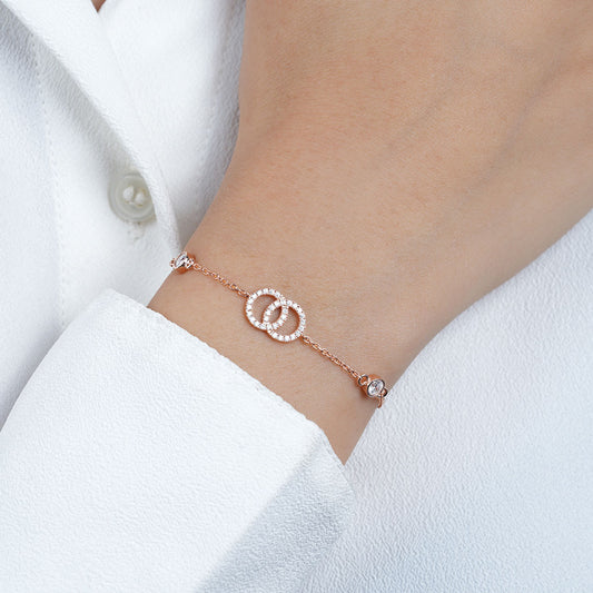 Unity Rose Gold Plated 925 Sterling Silver Bracelet