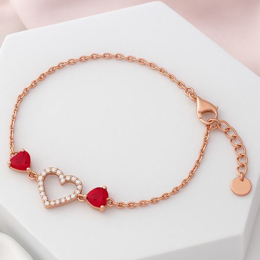 Ember Glow Rose Gold Plated 925 Sterling Silver Bracelet