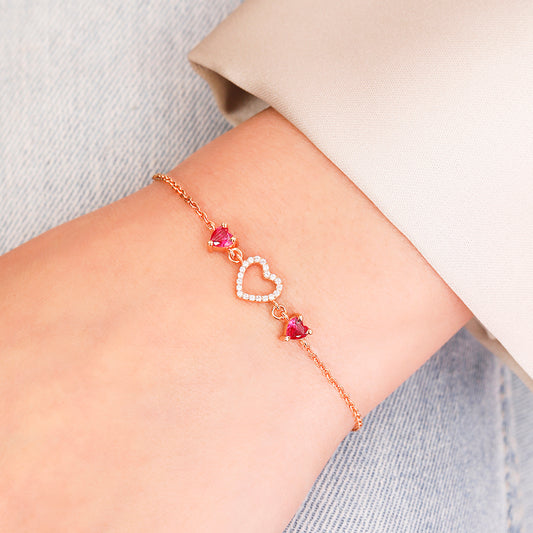 Ember Glow Rose Gold Plated 925 Sterling Silver Bracelet