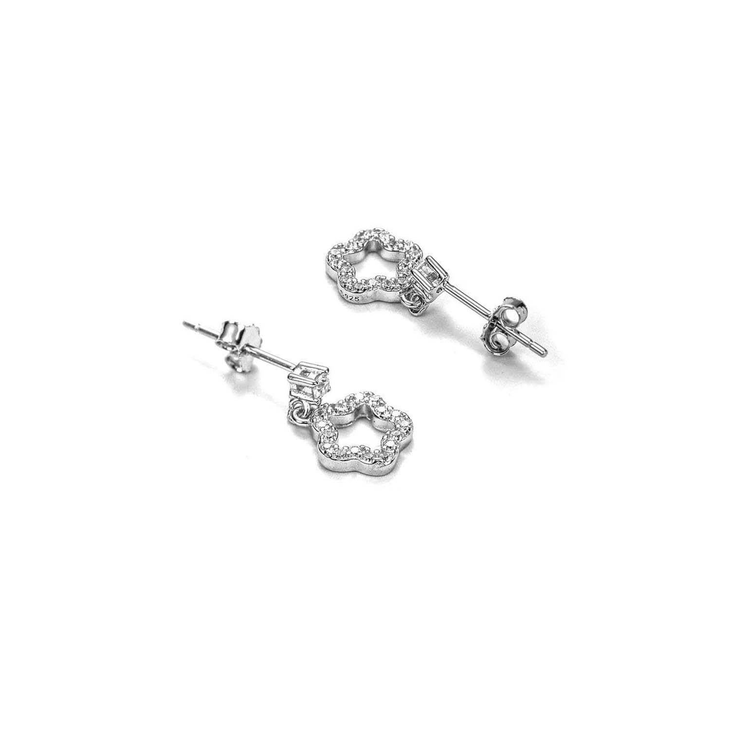 CZ Studded Sparkling 925 Silver Earrings Set