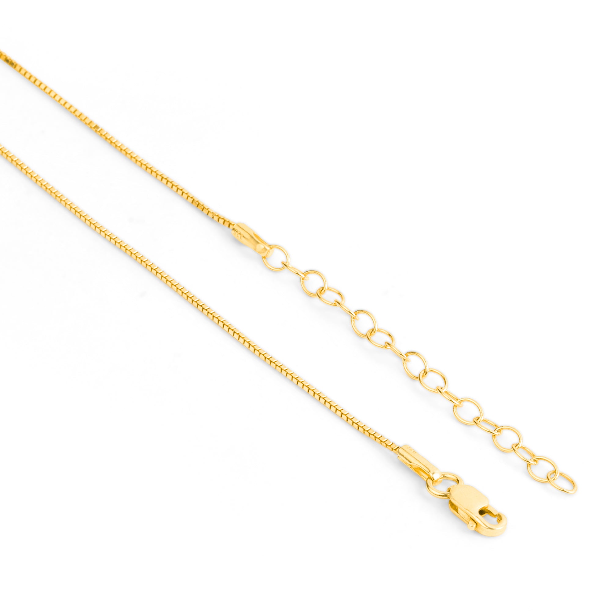 Yellow Solitaire Box Chain Gold Plated 925 Sterling Silver Pendant with Chain Gift Hamper
