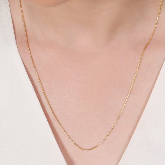 Sleek and Modern Golden Plated 925 Silver Box Chain